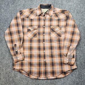 West Coast Choppers Shirt Mens Large Plaid Western Pearl Snap Jesse James‎